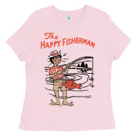Bubblegum Pink Vintage The Happy Fisherman 2022 Fishing Mens Kids Ladies Tee - minhPixels