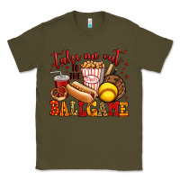 Army Green take me out to the ball game softball Classic Tee - Jasminsmagicworld