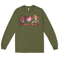 Army Green peace love cupid Long Sleeve Tee - RanaPortraitStore