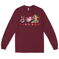 Burgundy peace love cupid Long Sleeve Tee - RanaPortraitStore