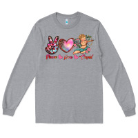 Heather Grey peace love cupid Long Sleeve Tee - RanaPortraitStore
