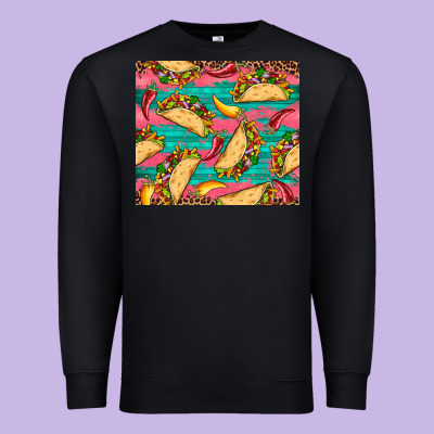 Mexican Taco Paper Glitter Leopard Wooden Premium Sweatshirt Designed By Artiststas