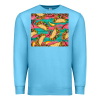 Ocean Blue mexican taco paper glitter leopard wooden Premium Sweatshirt - Artiststas