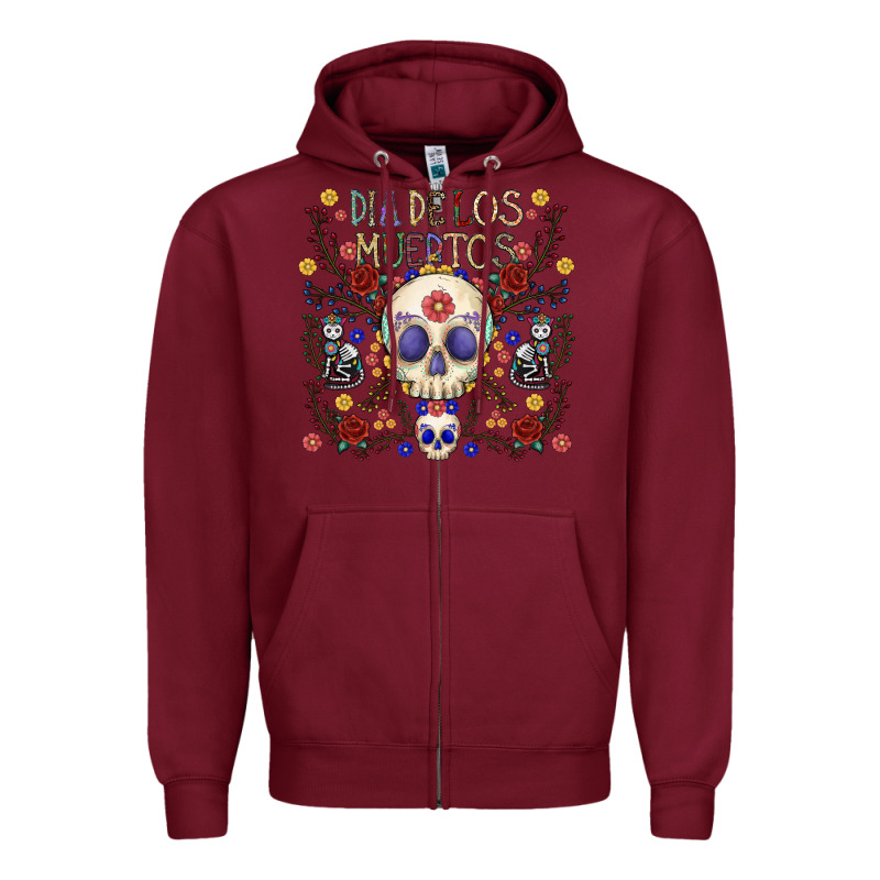 Dia De Los Muertos Zipper Hoodie by CowhideDigitalArt | Teevron