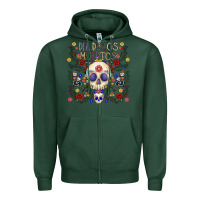 Sports Green dia de los muertos Zipper Hoodie - CowhideDigitalArt