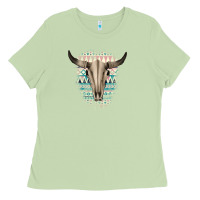 Matcha Western Aztec Bull Skull Ladies Tee - Bettercallsaul