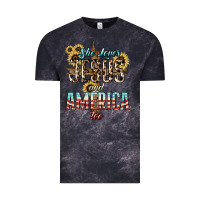 Cloud Black She loves Jesus and America too sunflower Vintage Tee - HowdyJamesFarm