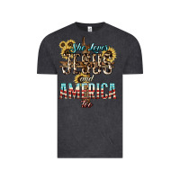 Vintage Black She loves Jesus and America too sunflower Vintage Tee - HowdyJamesFarm