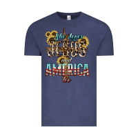Vintage Denim She loves Jesus and America too sunflower Vintage Tee - HowdyJamesFarm