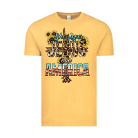 Vintage Mustard She loves Jesus and America too sunflower Vintage Tee - HowdyJamesFarm