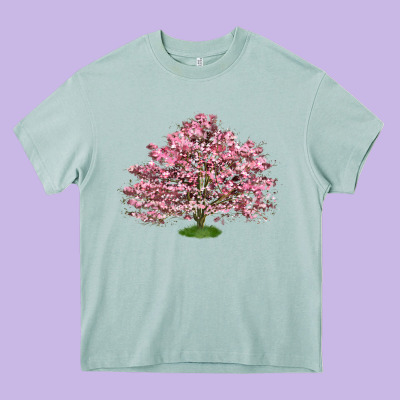 Flowering Dogwood Tree Heavy Core Tee Designed By Lillyallendesigns