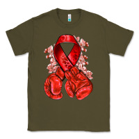 Army Green Red ribbon with boxing gloves Classic Tee - NancyCooperArtShop