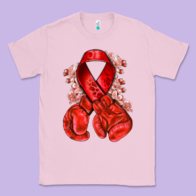 Red Ribbon With Boxing Gloves Classic Tee Designed By Nancycooperartshop
