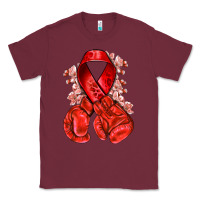 Burgundy Red ribbon with boxing gloves Classic Tee - NancyCooperArtShop
