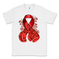 White Red ribbon with boxing gloves Classic Tee - NancyCooperArtShop