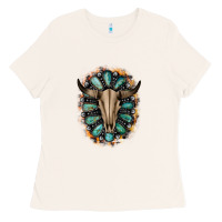 Bone Western Gemstone Bull Skull Ladies Tee - Bettercallsaul