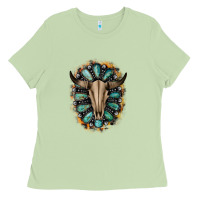Matcha Western Gemstone Bull Skull Ladies Tee - Bettercallsaul