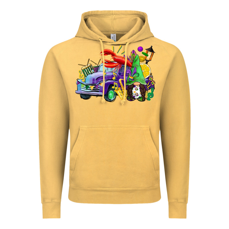 Mardi Gras Gnome On The Truck Vintage Hoodie by CowGirlArtShop | Teevron