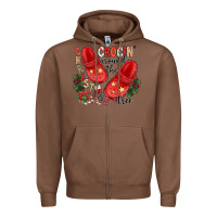 Chestnut christmas crocin around the tree Zipper Hoodie - CowhideDigitalArt