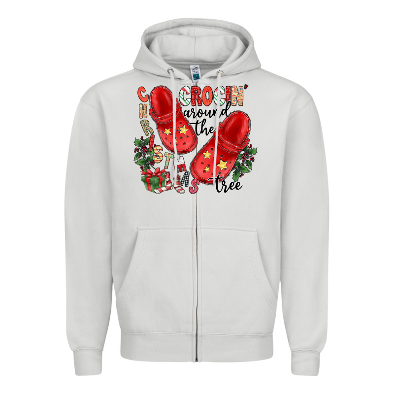 Christmas Crocin Around The Tree Zipper Hoodie by CowhideDigitalArt | Teevron