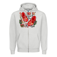 Dove Grey christmas crocin around the tree Zipper Hoodie - CowhideDigitalArt
