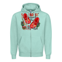 Seafoam christmas crocin around the tree Zipper Hoodie - CowhideDigitalArt