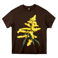 Chocolate Brown Botanical Goldenrod Heavy Core Tee - LillyAllenDesigns