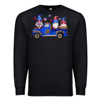 Black american flag gnomes truck Premium Sweatshirt - Artiststas