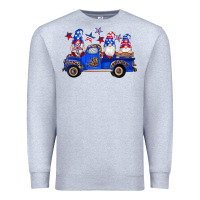 Heather Grey american flag gnomes truck Premium Sweatshirt - Artiststas