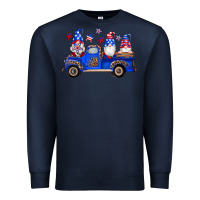 Navy american flag gnomes truck Premium Sweatshirt - Artiststas