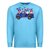 Ocean Blue american flag gnomes truck Premium Sweatshirt - Artiststas