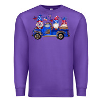 Purple american flag gnomes truck Premium Sweatshirt - Artiststas