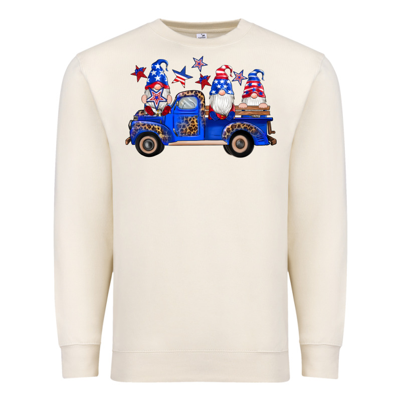 American Flag Gnomes Truck Premium Sweatshirt by Artiststas | Teevron