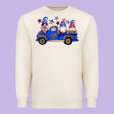 American Flag Gnomes Truck Premium Sweatshirt Designed By Artiststas
