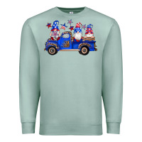 Seafoam american flag gnomes truck Premium Sweatshirt - Artiststas