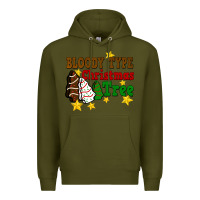 Army Green Bloody Type Christmas Tree Premium Hoodie - FaDigitalArtStudio