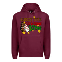 Burgundy Bloody Type Christmas Tree Premium Hoodie - FaDigitalArtStudio