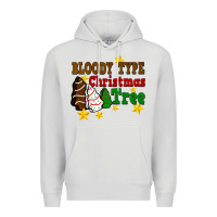 Dove Grey Bloody Type Christmas Tree Premium Hoodie - FaDigitalArtStudio