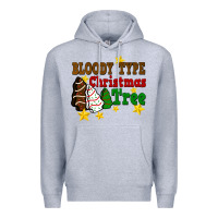 Heather Grey Bloody Type Christmas Tree Premium Hoodie - FaDigitalArtStudio