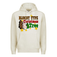 Oatmeal Heather Bloody Type Christmas Tree Premium Hoodie - FaDigitalArtStudio