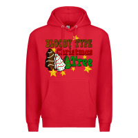 Red Bloody Type Christmas Tree Premium Hoodie - FaDigitalArtStudio