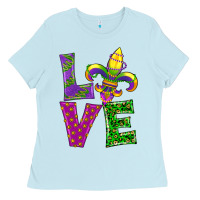 Baby Blue mardi gras love Ladies Tee - RanaPortraitStore