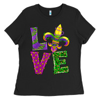 Black mardi gras love Ladies Tee - RanaPortraitStore