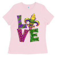 Bubblegum Pink mardi gras love Ladies Tee - RanaPortraitStore