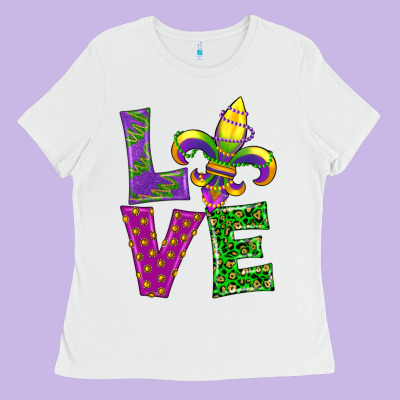 Mardi Gras Love Ladies Tee Designed By Ranaportraitstore