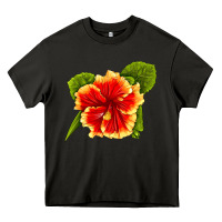 Asphalt Hawaiian Hibiscus Flower Heavy Core Tee - LillyAllenDesigns