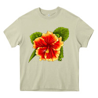 Mossy Hawaiian Hibiscus Flower Heavy Core Tee - LillyAllenDesigns