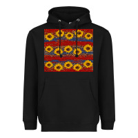 Black usa and sunflower pattern Heavyweight Hoodie - Artiststas