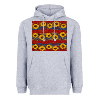 Heather Grey usa and sunflower pattern Heavyweight Hoodie - Artiststas