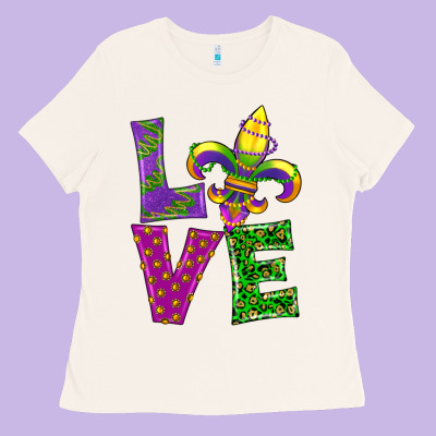 Mardi Gras Love Ladies Tee Designed By Ranaportraitstore